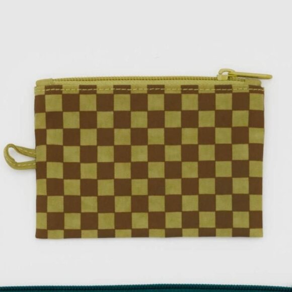 NWOT Baggu Flat Pouch Small - Pear Check (Jewel Checks) - Picture 2 of 3